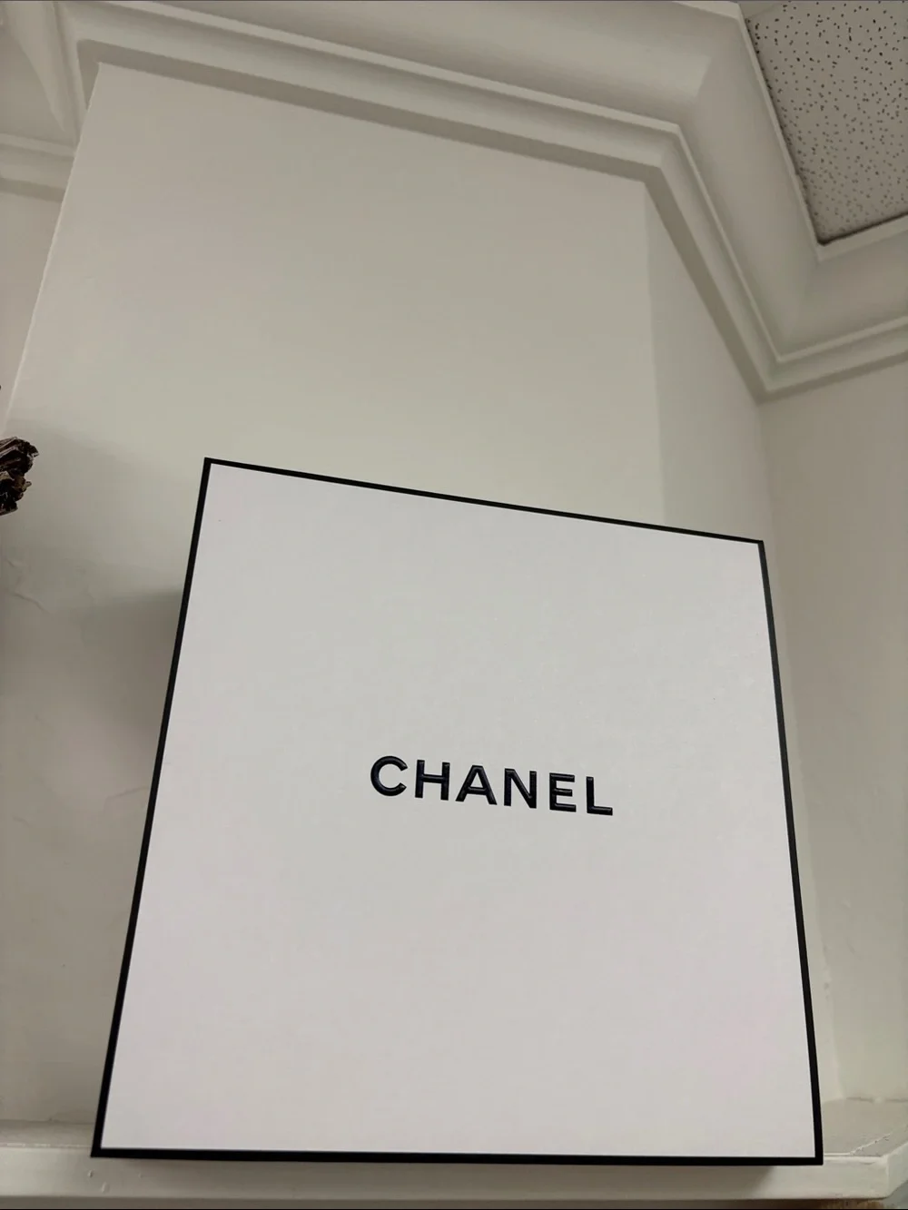CHANEL Black on White Logo Gift Box